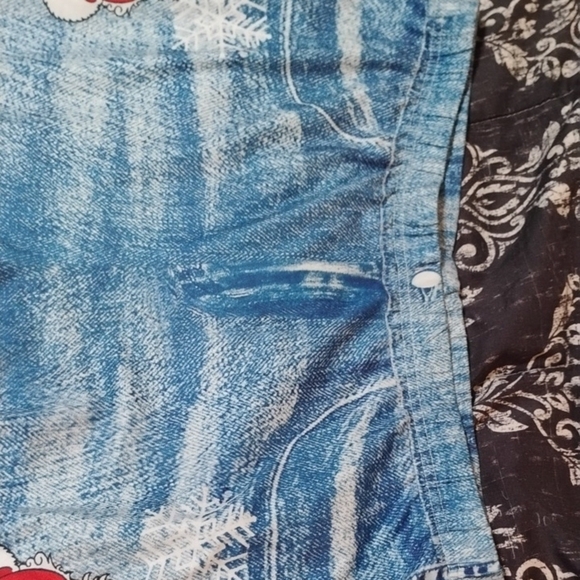 Blue Santa Print Women's Pants - Picture 6 of 6